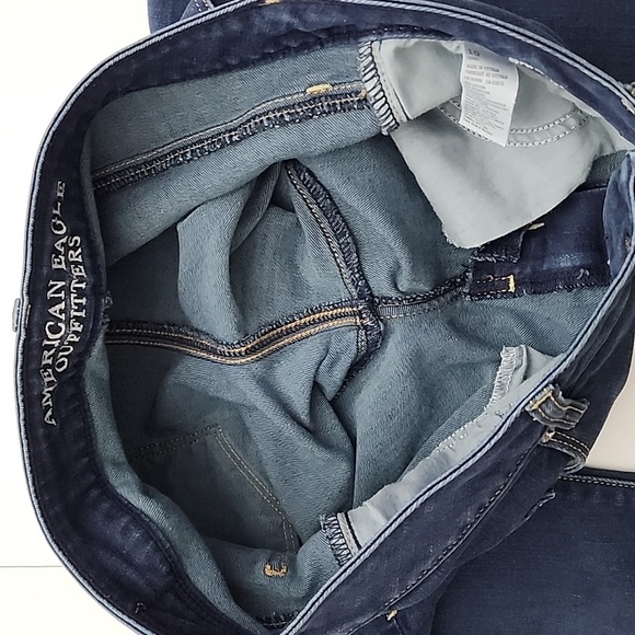 American Eagle Outfitters Women's Dark Wash Blue Skinny Jeans Stretch Sz 10 Long - Picture 8 of 15